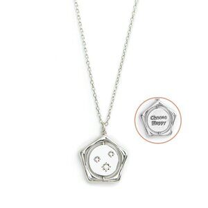Choose Happy Flip Necklace - Silver